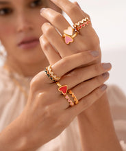 Cargar imagen en el visor de la galería, ANILLO CORAZÓN FUCSIA
