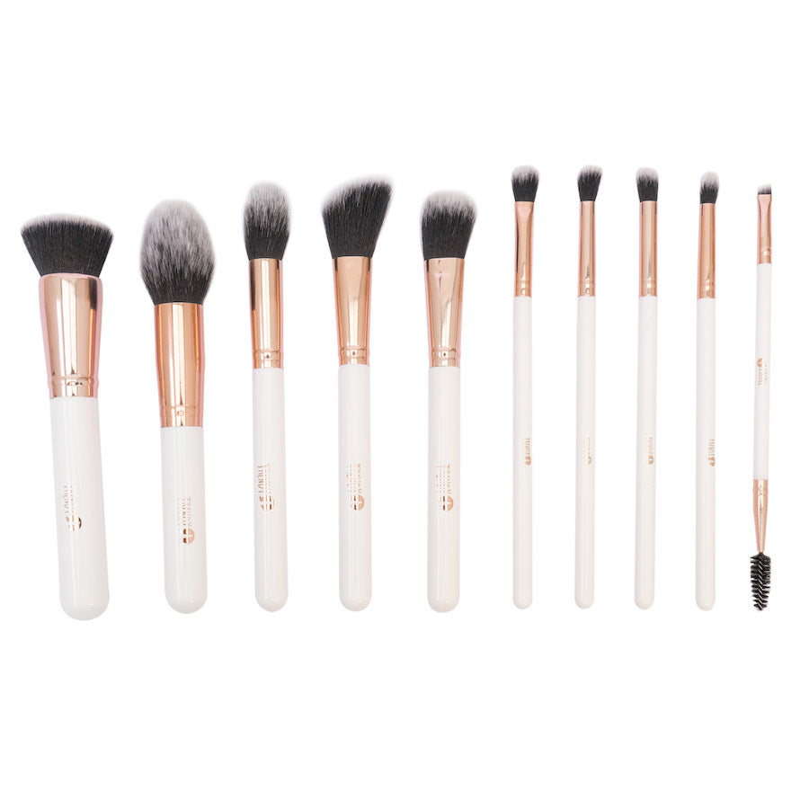 Marmol X10 Set 10 Brochas Kit De Brochas Mármol Blanco X10 Trendy KT10