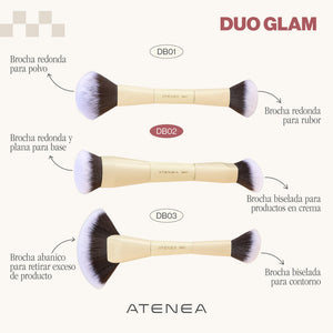 BROCHA DUO GLAM DB03 CONTORNO Y ABANICO ATENEA