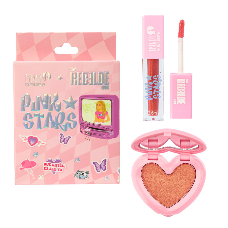 KIT PINK STARS RUBOR Y GLOSS RBD TRENDY
