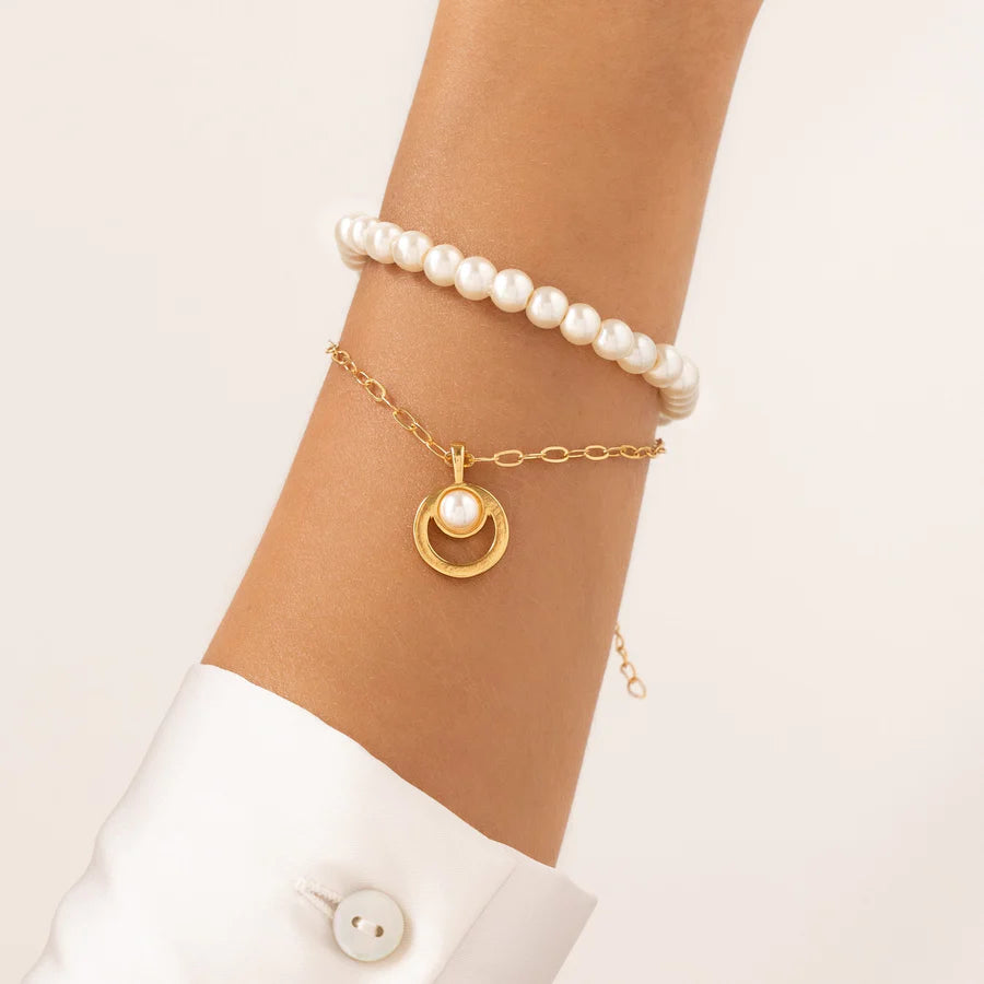 PULSERA ARETES CON PERLAS