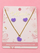 Cargar imagen en el visor de la galería, SET ARETES Y COLLAR CORAZONES MIYUKI
