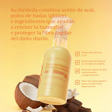 Cargar imagen en el visor de la galería, TERMOPROTECTOR &amp; DESENREDANTE ACEITE DE ACAÍ CON GLITTER
