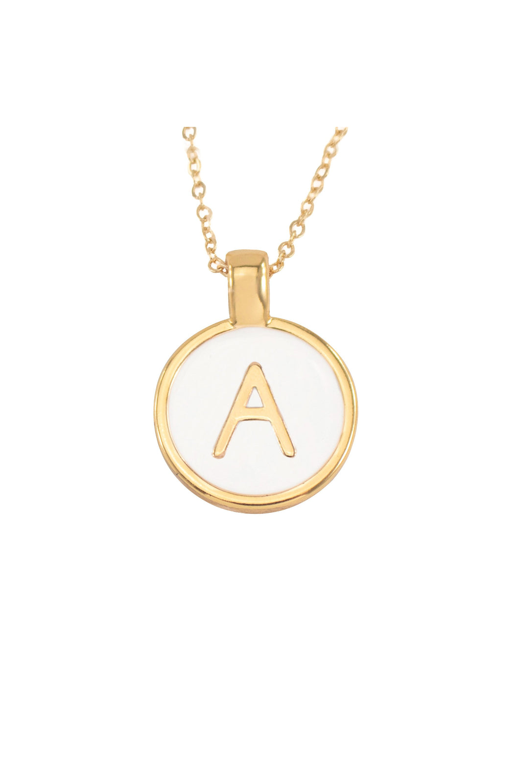 SET CADENA LETRA A HUESO +ARETES 18 MM