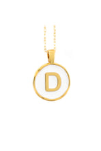 Cargar imagen en el visor de la galería, SET CADENA LETRA D BLANCA + ARETES 18 MM
