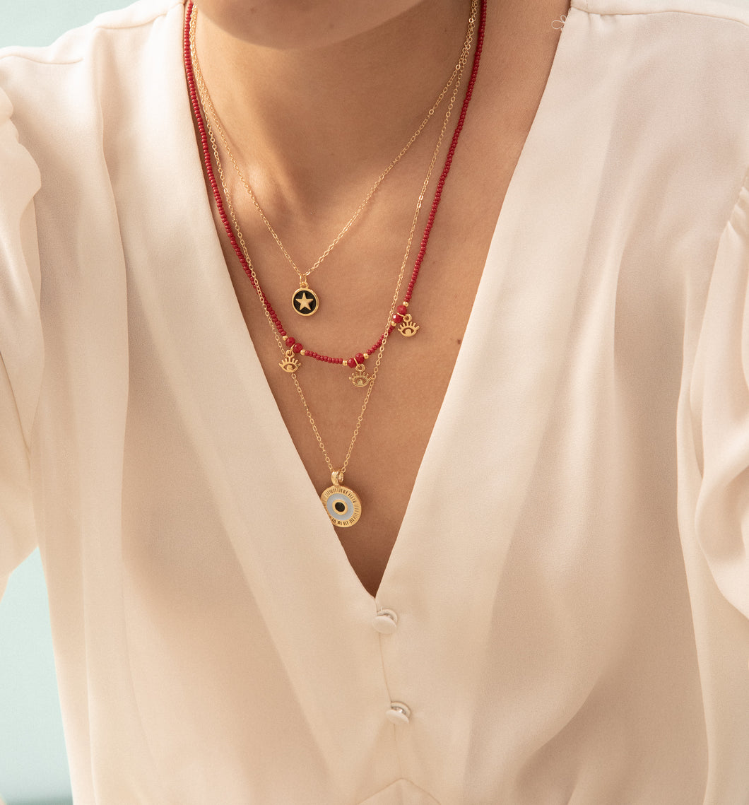 COLLAR ROJO OJITOS