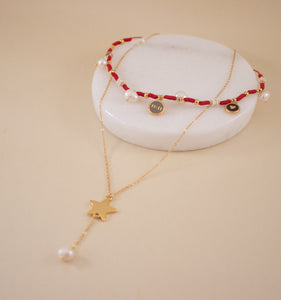 SET CADENA Y CHOKER 11:11 ESTRELLAS