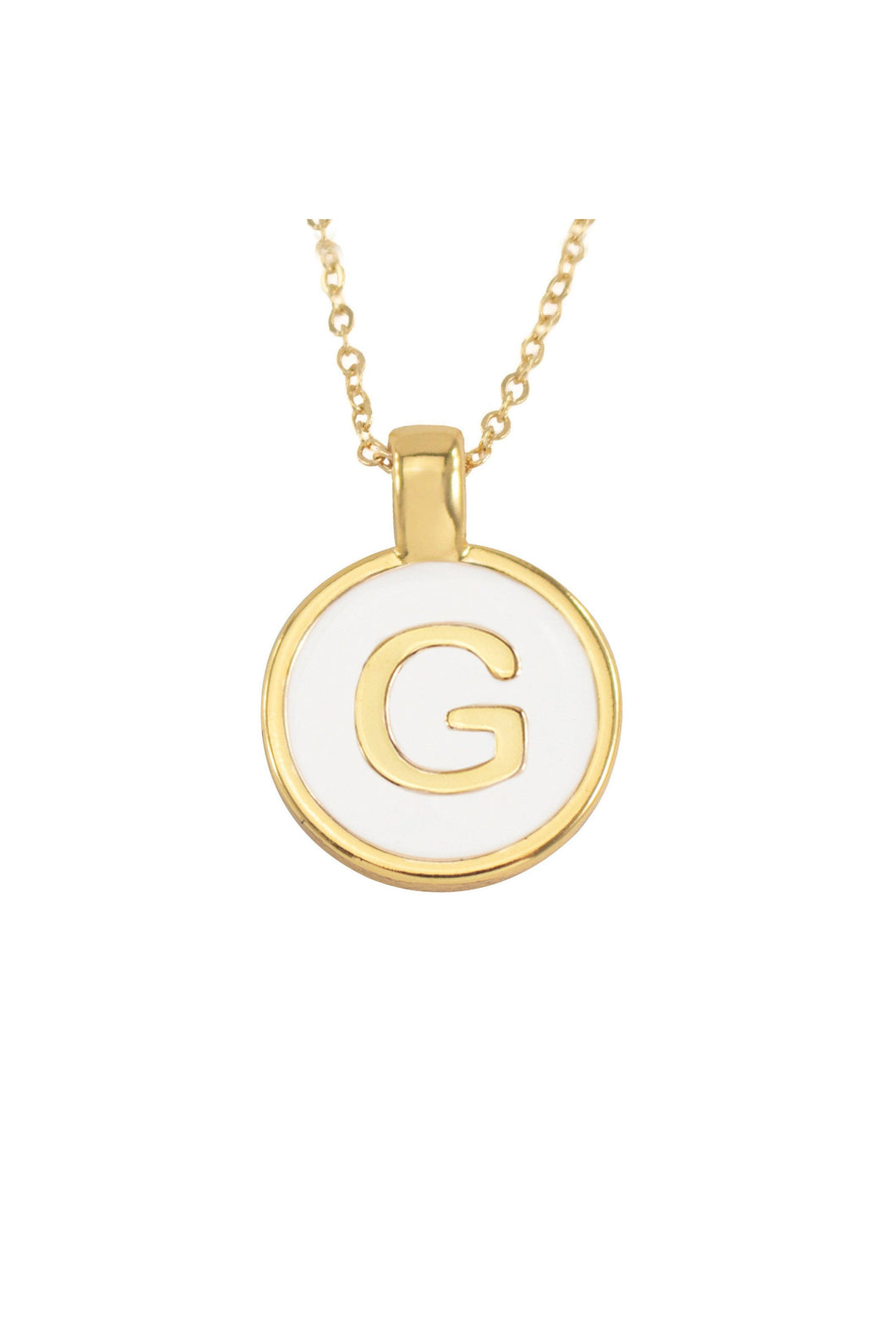 SET CADENA LETRA G HUESO + ARETES 18 MM