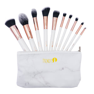KIT BROCHA TRENDY X10 MARMOL BLANCO REF KT-10