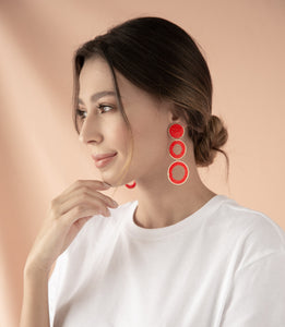 ARETES CÍRCULOS ROJOS