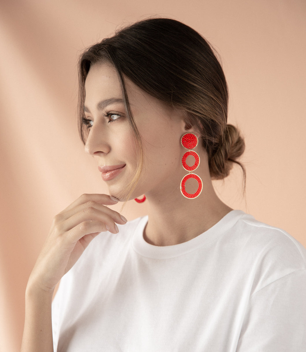 ARETES CÍRCULOS ROJOS