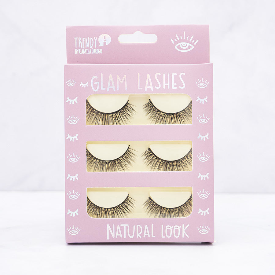 PESTAÑAS TRENDY GLAM LASHES SET X3 UND