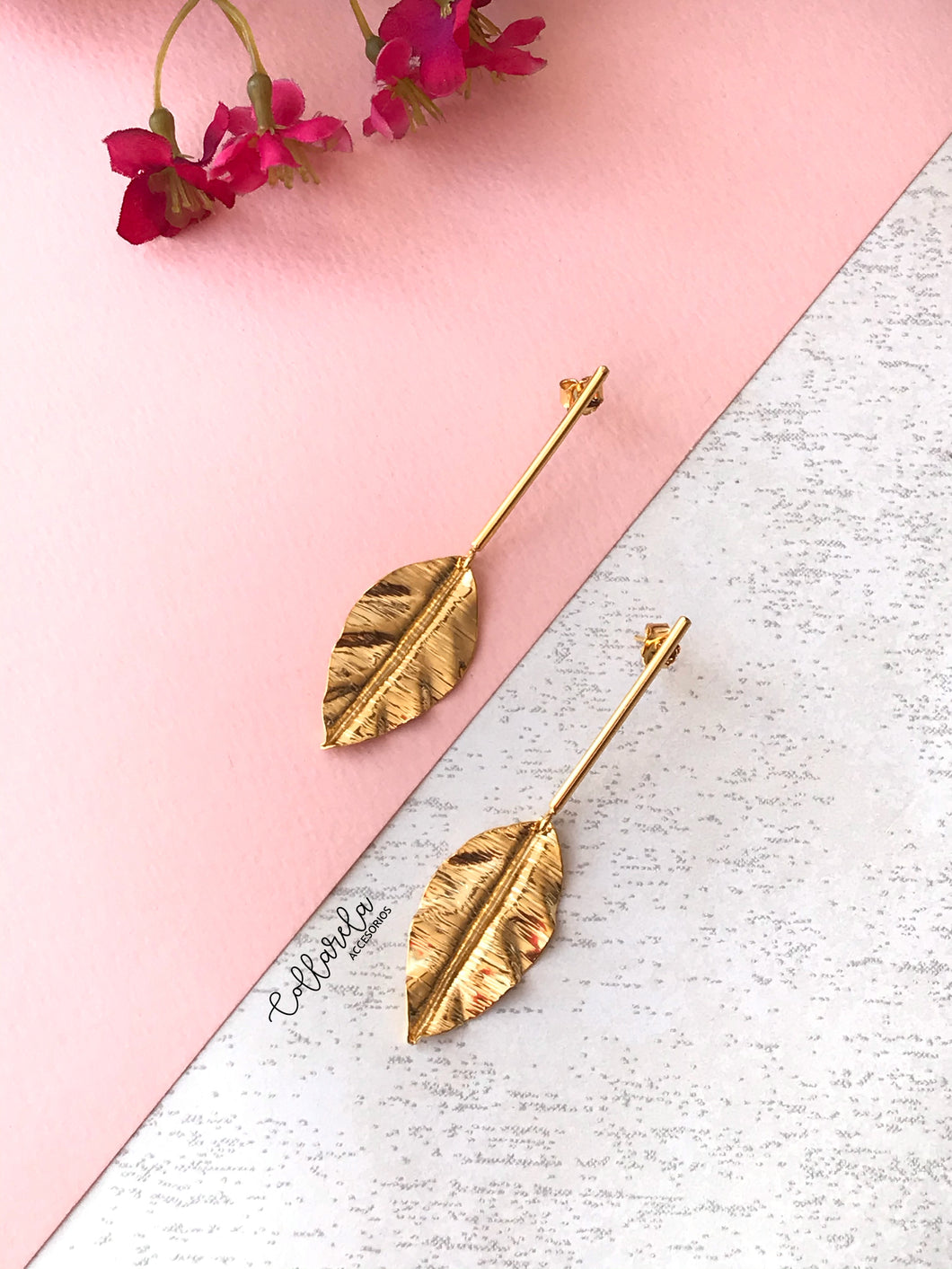 ARETES HOJAS BRONCE