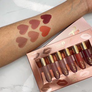 LABIALES TRENDY VELVET LIPS KIT X 6