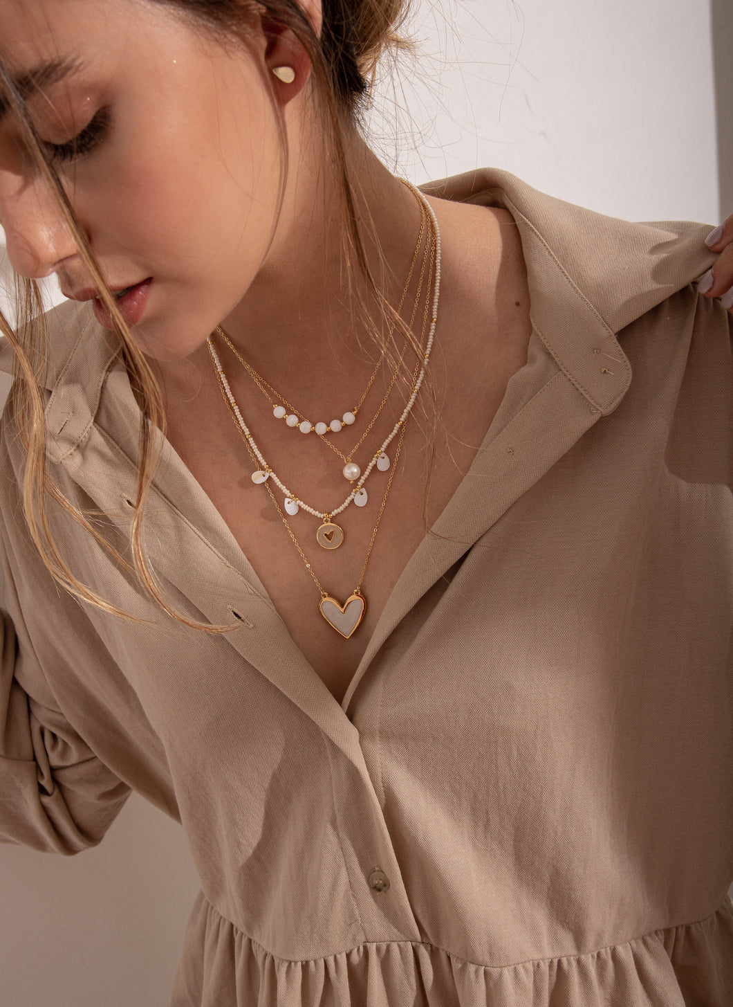 SET CADENAS AMOR PERLADO