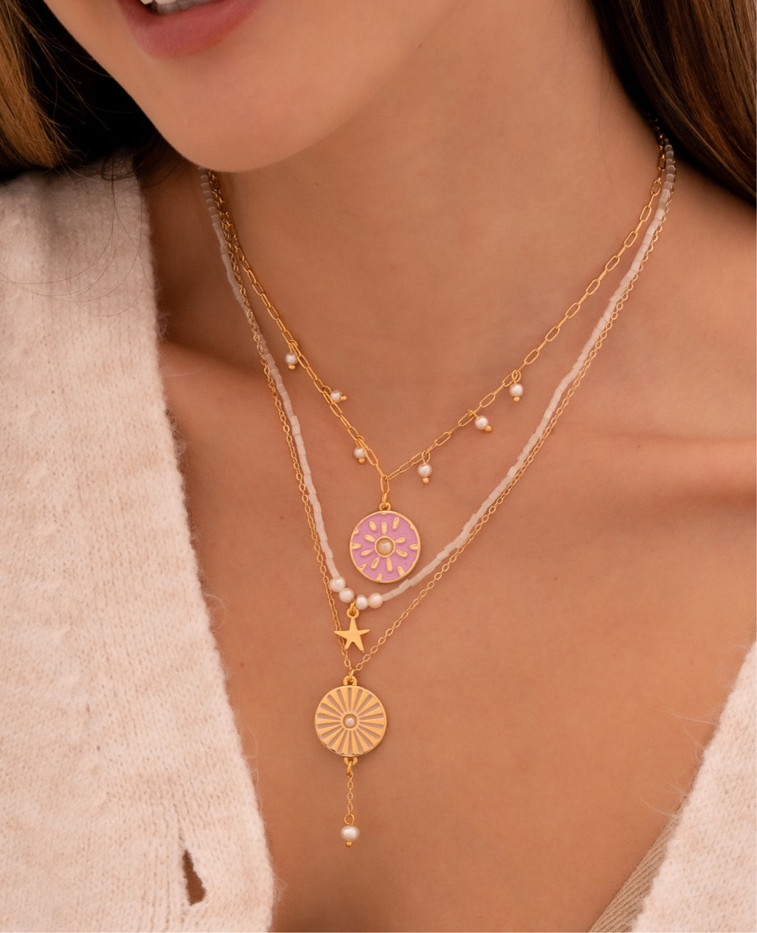 SET COLLAR X3 PERLAS