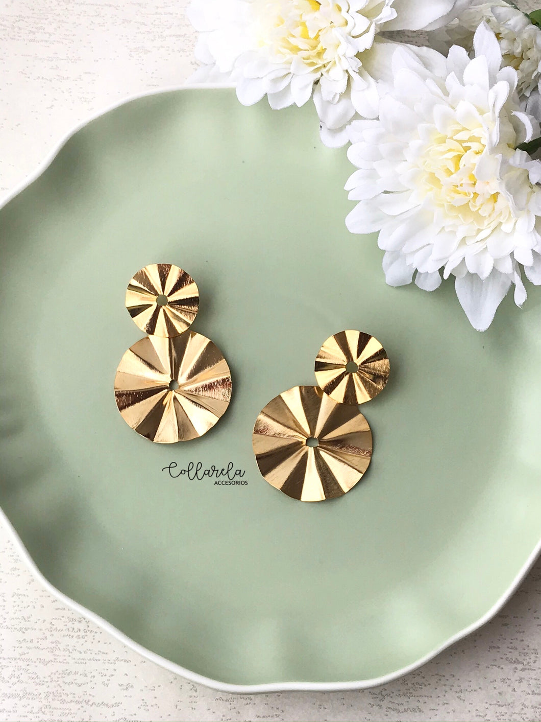 ARETES PLATOS BRONCE